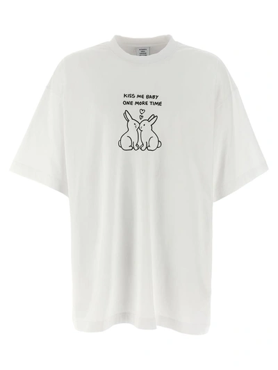 Shop Vetements 'kissing Bunnies' T-shirt In White