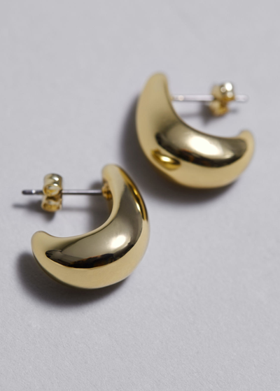 Shop Other Stories Curved Earrings In Gold