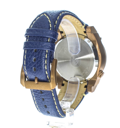 Pre-owned Bulova Precisionist Men's Chronograph Watch Blue Dial Leather Band 97b186