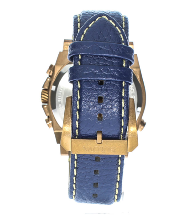Pre-owned Bulova Precisionist Men's Chronograph Watch Blue Dial Leather Band 97b186