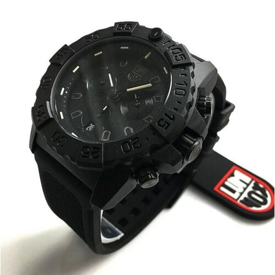 Pre-owned Luminox Xs.3581.bo Men's Navy Seal Chronograph Military Dive Watch, 45mm, Black