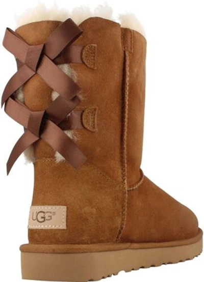Pre-owned Ugg Womens Bailey Bow Ii Boots Chestnut Size 10 In Brown