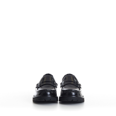 Pre-owned Ysl Saint Laurent 895$ Black Penny Loafers - Chunky Sole, Glazed Leather,