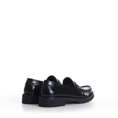 Pre-owned Ysl Saint Laurent 895$ Black Penny Loafers - Chunky Sole, Glazed Leather,