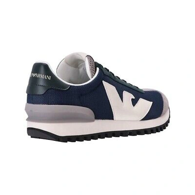 Pre-owned Emporio Armani Shoes Sneaker  Man Sz. Us 9 X4x583xn647 S736 Blu