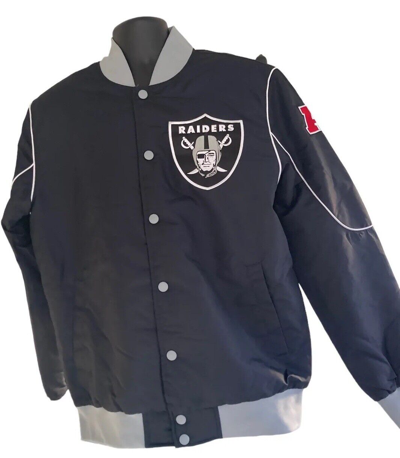 Pre-owned Starter Las Vegas Raiders Full Snap Black Jacket