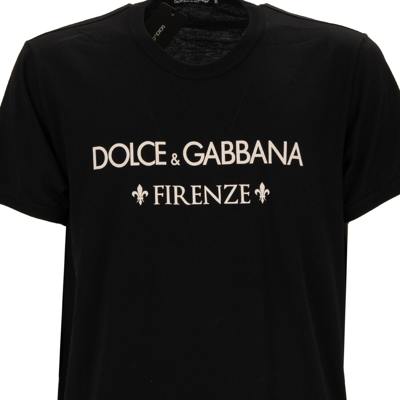 Pre-owned Dolce & Gabbana Cotton T-shirt Dg Firenze Fleur-de-lys Logo Black 56 Xxl 13363