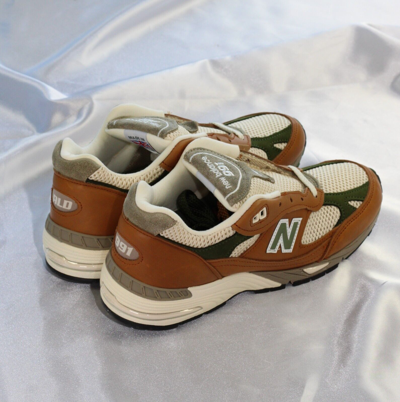 Pre-owned New Balance Size 7.5w - Balance 991 Aime Leon Dore Tan Cream Green Low Top Sneakers