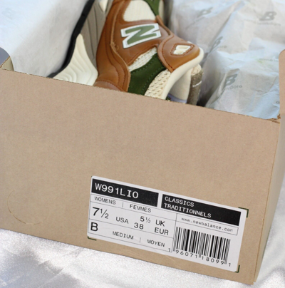 Pre-owned New Balance Size 7.5w - Balance 991 Aime Leon Dore Tan Cream Green Low Top Sneakers