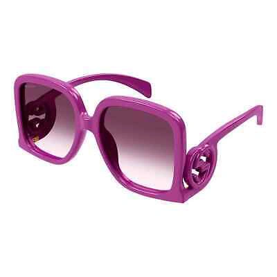 Pre-owned Gucci Sunglasses Gg1326s 004 Fuchsia Pink Grey Gradient Women Large Authentic In Purple