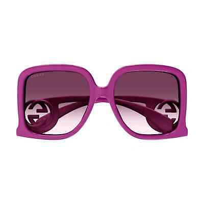 Pre-owned Gucci Sunglasses Gg1326s 004 Fuchsia Pink Grey Gradient Women Large Authentic In Purple