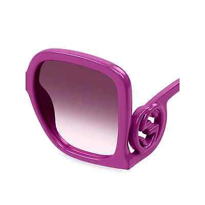 Pre-owned Gucci Sunglasses Gg1326s 004 Fuchsia Pink Grey Gradient Women Large Authentic In Purple
