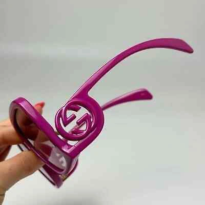 Pre-owned Gucci Sunglasses Gg1326s 004 Fuchsia Pink Grey Gradient Women Large Authentic In Purple