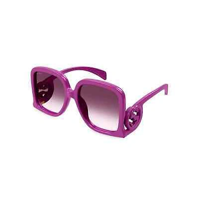 Pre-owned Gucci Sunglasses Gg1326s 004 Fuchsia Pink Grey Gradient Women Large Authentic In Purple