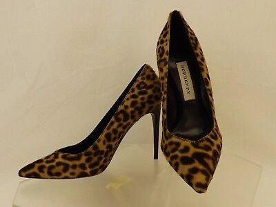 Pre-owned Burberry Barbara Camel Pony Hair Leopard Print Logo Classic Pumps 36 In Multicolor/camel