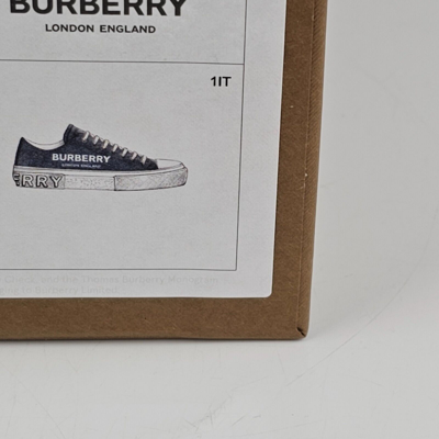 Pre-owned Burberry Women's Jack Denim Blue Sneakers