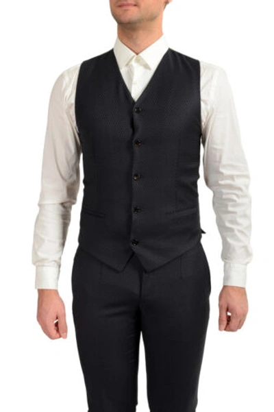 Pre-owned Dolce & Gabbana Men's 100% Wool Double Breasted Three Piece Suit Us 36r It 46r In Gray