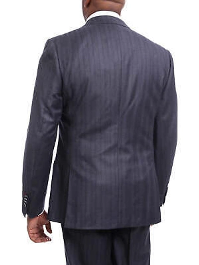 Pre-owned Robert Graham Mens Gray Striped Wool Cashmere Slim Fit 2 Button Suit In ["gray"]