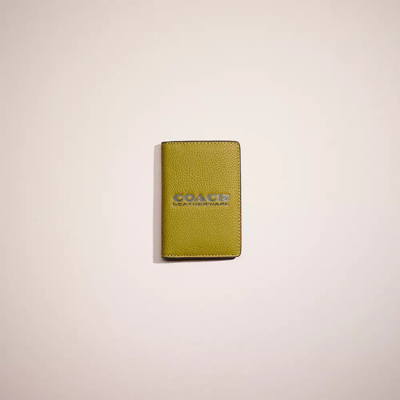 Shop Coach Restored Card Wallet In Olive Green/amazon Green