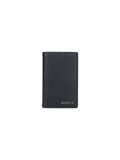 Shop Gucci Long Logo Card Holder In Black  