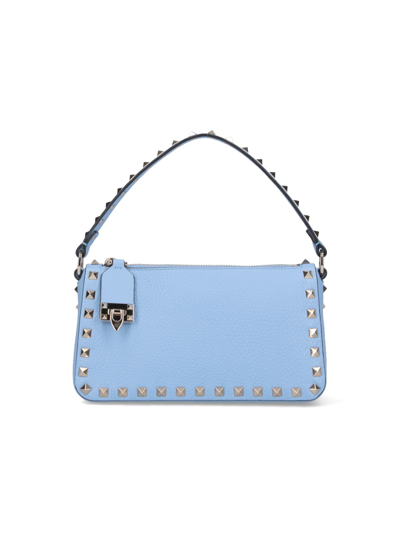 Shop Valentino Small Crossbody Bag "rockstud" In Blue