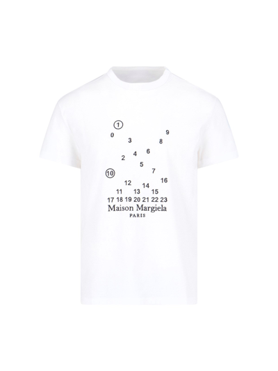 Shop Maison Margiela 'numeric Logo' T-shirt In White