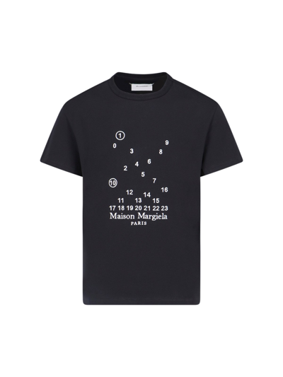 Shop Maison Margiela 'numeric Logo' T-shirt In Black  