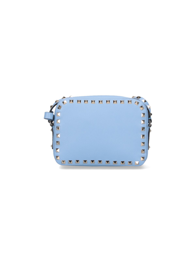 Shop Valentino 'rockstud' Crossbody Bag In Blue