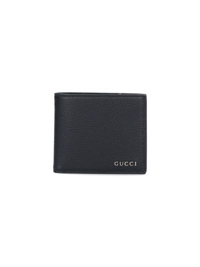 Shop Gucci Bi-fold Logo Wallet In Black  