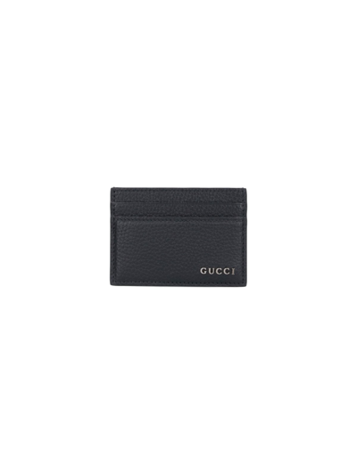 Shop Gucci Logo Card Holder In Black  
