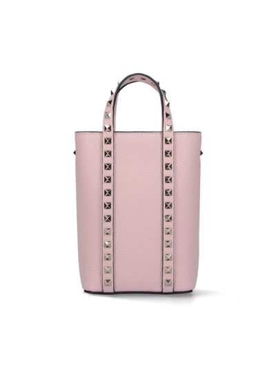 Shop Valentino 'rockstud' Tote Bag In Pink