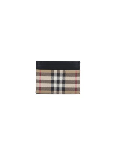 Shop Burberry Check Pattern Card Holder In Beige