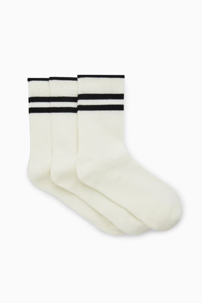 Shop Cos 3-pack Ribbed Sport Socks In White