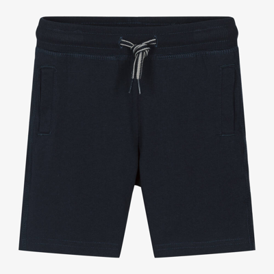 Shop Boboli Boys Navy Blue Cotton Shorts