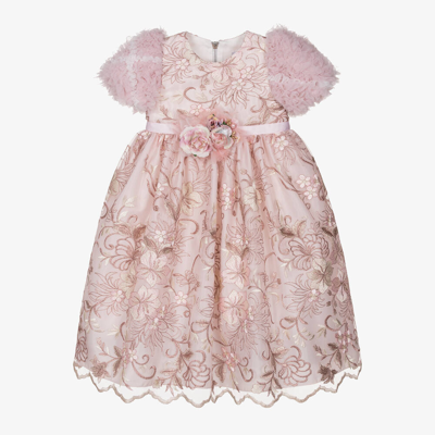 Shop Graci Girls Pink Embroidered Tulle Dress