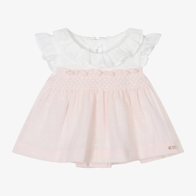 Shop Mayoral Newborn Baby Girls Pink & White Dress