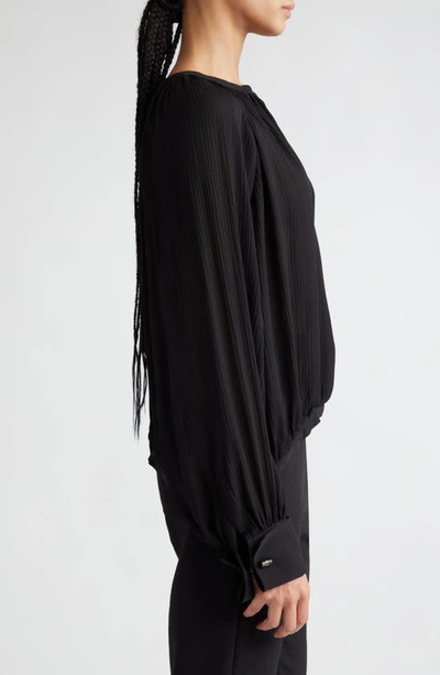 Shop Max Mara Narvel Draped Silk Top In Black