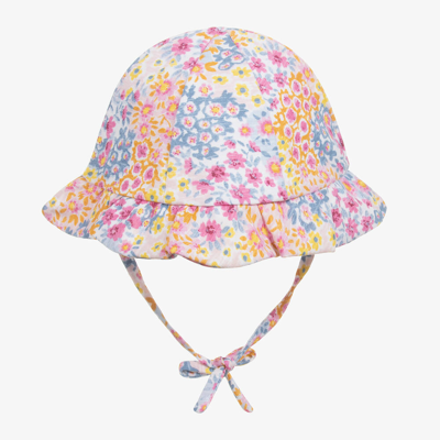 Shop Mayoral Girls Pink Floral Cotton Sun Hat