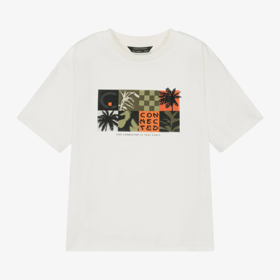 Shop Mayoral Nukutavake Boys Ivory Cotton Palm Tree T-shirt