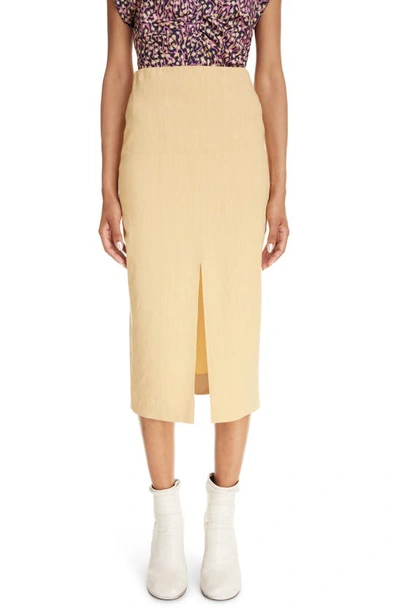 Shop Isabel Marant Mills Hemp Blend Pencil Skirt In Straw