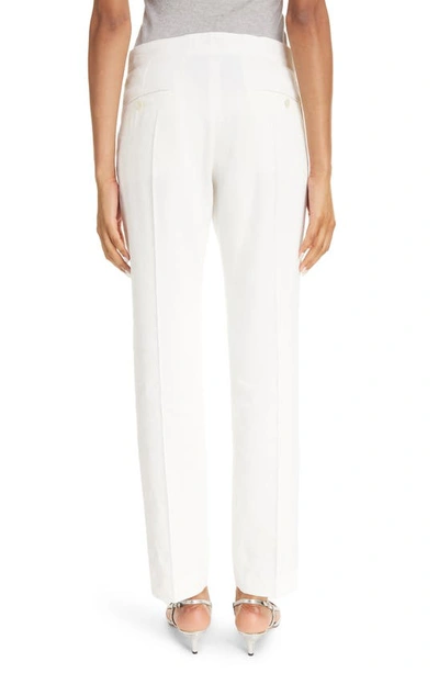 Shop Isabel Marant Nolena Pleated Hemp Blend Slim Ankle Trousers In White