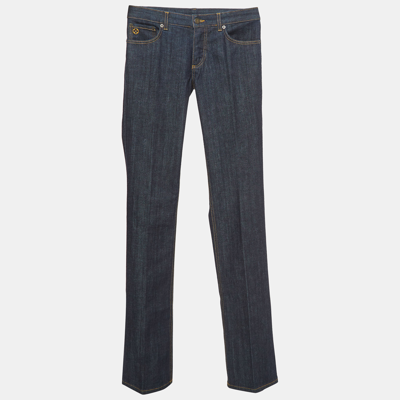 Pre-owned Louis Vuitton Vintage Blue Denim Low-rise Boot-leg Jeans S