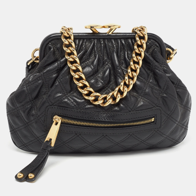 Pre-owned Marc Jacobs Black Quilted Leather Little Stam Shoulder Bag