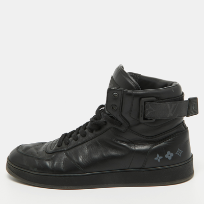 Pre-owned Louis Vuitton Black Leather Rivoli High Top Sneakers Size 43