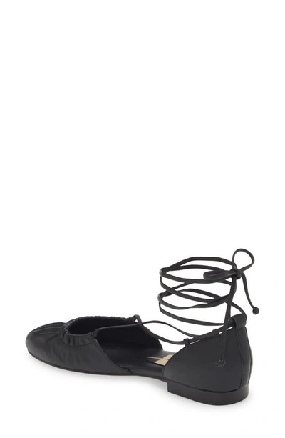 Shop Dolce Vita Cancun Ankle Tie Flat In Black Leather