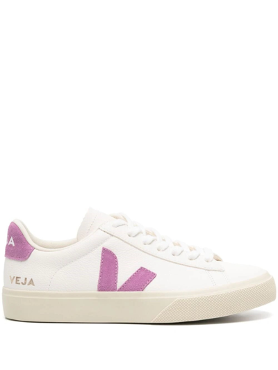 Shop Veja Campo Chrome Free Leather In White