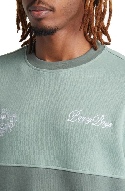 Shop Bogey Boys Half & Half Crewneck Piqué T-shirt In Green