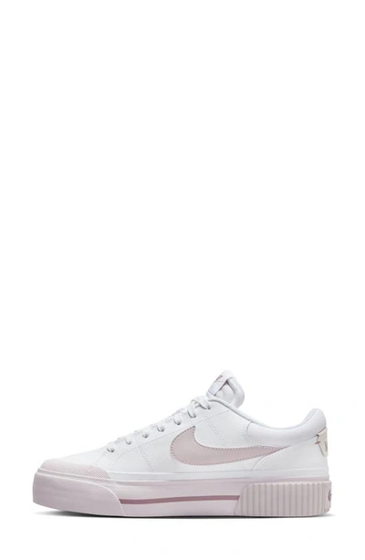 Shop Nike Court Legacy Lift Platform Sneaker In White/ Violet/ Mauve