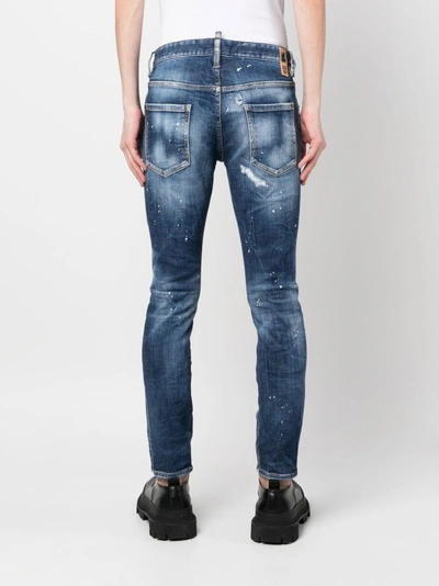 Shop Dsquared2 1964 Distressed Skinny Jeans In Blue