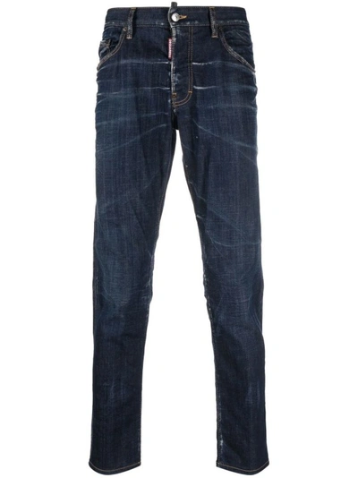 Shop Dsquared2 Skinny Jeans With Washed Effect In Black